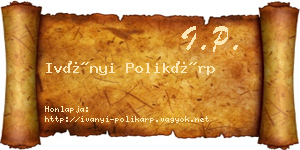 Iványi Polikárp névjegykártya